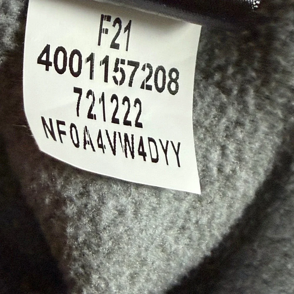 The North Face Youth Grey Black Full Zip Fleece Hoodie Jacket NF0A4VW4 L 14/16